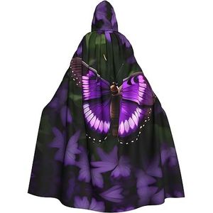 SSIMOO Mooie paarse vlinder unisex mantel-boeiende vampiercape voor Halloween - een must-have feestkleding voor mannen en vrouwen