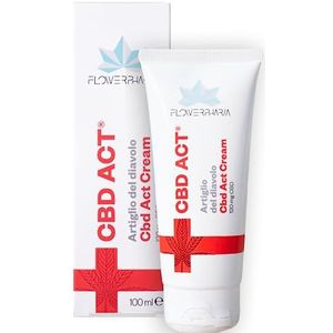Flower Pharm CBD Act Cream Duivels Klauw, CBD Crème 120 mg, 99,93% Puur, Zalf met Duivels Klauw en Shea Boter, Ideaal voor Spier- en Gewrichtspijn, Gemaakt in Italië, 100 ml