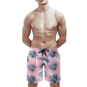 SANYJRV Sneldrogende ademende zwembroek voor mannen, casual sportshorts, elastische korte broek met trekkoord en zak, Kleur 1, 3XL