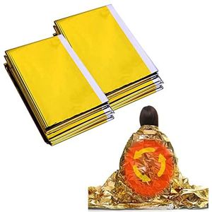 Binhai Isotherme deken voor noodgevallen, overlevingsdeken, reflecterend, isotherme folie, 130 x 210 cm, 2 stuks