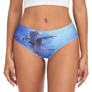 YOUJUNER Damesondergoed 3d dinosaurus decor comfortabele onderbroek dames basic slips hipster broek voor meisjes, Meerkleurig, L
