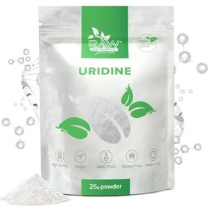 Uridine Powder 25 g – Ondersteuning voor cognitieve functie en hersengezondheid – pure ingrediënten, GMO- en glutenvrij, bevordert mentale helderheid en geheugen – van Raw Powders