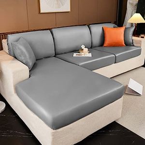 Waterdichte PU lederen sofa kussenhoes met elastische band, stretch sectionele bank slipcover, anti kras beschermer hoes voor 1/2/3/4 zits