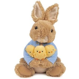 GUND Beatrix Potter Peter Rabbit Holding Kuikens Pluche, Knuffel voor leeftijden 1 en hoger, bruin/blauw, 24,1 cm