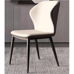 Eetkamerstoel Armloze eetkamerstoel Pu-leer gestoffeerde eetkamerstoelen Koolstofstalen poten Eetkamerstoel Belasting 300 kg Keukenstoelen Ergonomische