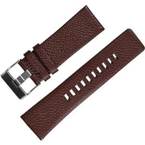 dayeer Klassieke lederen horlogeband met lychee-textuur voor de polsband van Diesel horlogeband (Color : Brown, Size : 28mm)