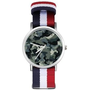 Camouflage Print Automatisch Horloge voor Mannen Vrouwen Mode Quartz Horloge Armband Polshorloge voor Thuiskantoor