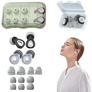 TECKI Oordopjes voor Slaapset - 2 Paar Zachte Siliconen Oordopjes met Opbergdoos,Ideaal voor Concert, Slapen, Zwemmen, Vliegen, Studeren