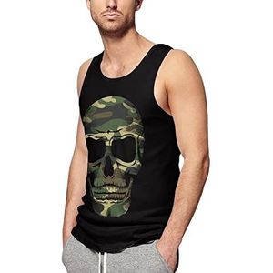 Camo Skull mannen spier tank tops print mouwloze t-shirts workout fitness t-shirt ondershirts 3XL