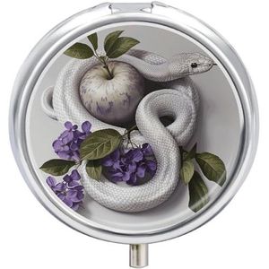Witte Slang En Bloem Pil Case Reizen Pil Container Mini Reizen Geneeskunde Tablet Vitamine Houder Organizer Geneeskunde Kabeljauw Leverolie Opslag