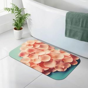 LAMAME Hartvormige Bloemen Bloemblaadjes gedrukt Diatomiet zachte badmat Sneldrogende badmat Badkamer mat Deur mat