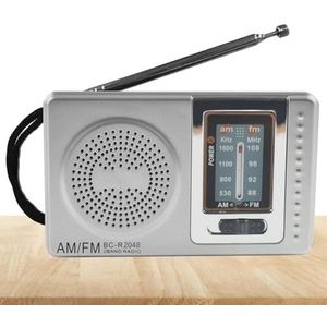 Radio op batterijen | AM/FM draagbare zakradio op batterijen - Geweldige ontvangst, koptelefoonaansluiting, draagbare transistorradio voor wandelen camping Gusengo
