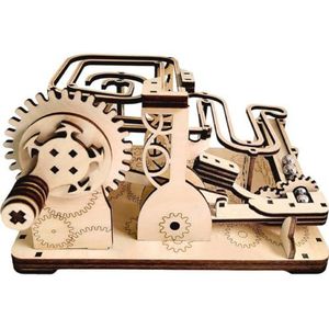 3d Houten Puzzels Katapult Track Apparaat Marmeren Run Set Mechanische Handleiding Model Wetenschap Doolhof Bal Montage Speelgoed Gift Voor Tien