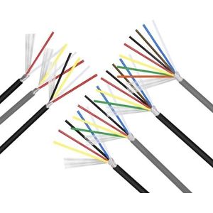 2/5M Afgeschermde Draad Signaalkabel 32 30 28 26 24 22 20 18 AWG Kanaal Audio 2 3 4 5 6 8 Core UL2547 Hoofdtelefoon Koper Controle Draden(Color:30AWG-Grey,Size:2METERS_6CORES)