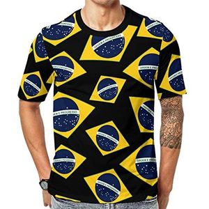 Braziliaanse vlag heren crew T-shirts korte mouw T-shirt casual atletische zomer tops