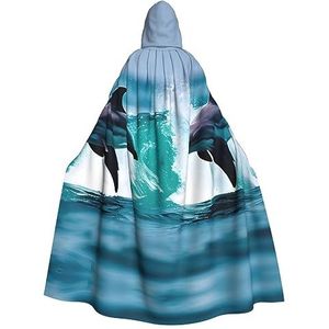 SSIMOO Dolfijnen in de zee, 1 opvallend cosplay kostuum cape voor dames, uniseks vampiermantel voor Halloween.