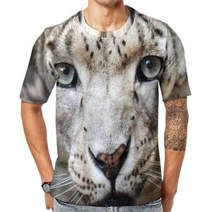Snow Leopard - Snow Ghost Grafisch T-shirt met korte mouwen voor heren ronde hals print casual T-shirt L