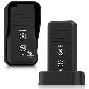 Walkie-talkie, Draadloze deurbellen uit één stuk Intercomsysteem 1/2 lange mijl Bereik Volume aanpassen Oplaadbare deurbelontvanger Waterdichte ring(ML1T1)