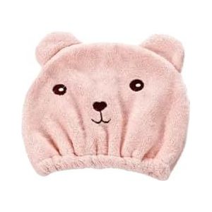 QAUUCP Little Bear haardroogkap handdoek microvezel snel droog haar douche hoed gewikkelde handdoeken badmuts badkamer accessoires haardroogkap (roze)
