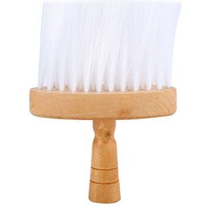 Zachte borstel voor de nek met houten handvat, voor kappers en kappers