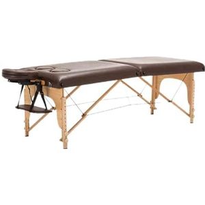 Opvouwbaar schoonheidsmassagebed, lichaamsacupunctuurtherapie tatoeagebed, draagbaar in hoogte verstelbaar bed, geschikt for salon(Brown)