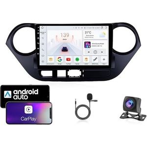 9 Inch Autoradio Compatibel voor Hyundai l10 2013-2016 met GPS Navigatie CarPlay Android Auto Acht-Core 4G Bluetooth WiFi MirrorLink Stuurwiel Afstandsbediening(T3 8 Core 4G+Wifi 2G+32G)