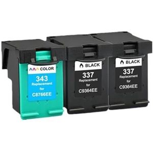 Compatibele 343 337 inktcartridge for P-hotosmart 2575 8050 C4180 D5160 for D-eskjet 6940 D4160(2 BK 1 Color)
