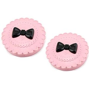 2 STKS Cosmetische Case Met Spiegel Wimper Case Make-up Opbergdoos Reizen Cosmetische Tas Roze Plaats Wimpers