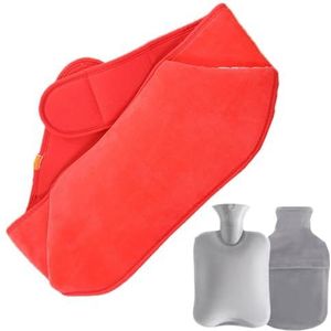 Heet Waterfles Lang, 1L Heet Waterfles, 3 in 1 Heet Water Zakje met Zachte Pluche Hand Waist Warmer Cover 02