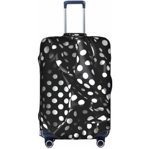chenfandi Zwart en wit gegolfde stippen bagage cover, koffer beschermer, &* trolley case cover voor bagage, koffer beschermer., Wit, M