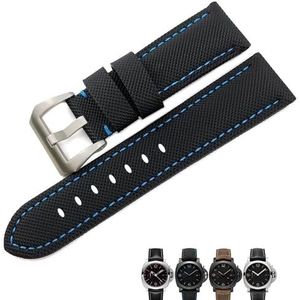 dayeer 24mm Horlogebandje Voor Panerai pam 01661/00441 Horlogebanden Voor Mannen Armbanden Accessoires (Color : Black blue silver, Size : 24mm)