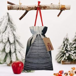 Kerst Trekkoord Zakken Hout Steiger en Kalm Meer Gedrukt Kerst Wrapping Zakken Kerst Candy Gift Bag voor Xmas Holiday Party