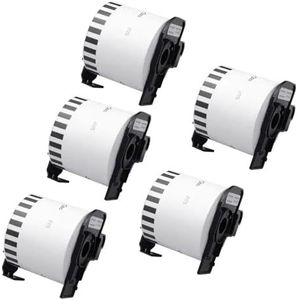 hJNGdU 5 rollen compatibel met DK-11209 DK-11234 DK-11247 DK-22211 DK-22212 thermisch labelpapier compatibel met verschillende QL-printers (5 rollen DK-11247)