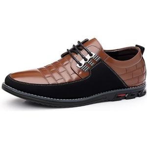 Mens Dress Shoes Comfort Business Casual Oxford Shoes Fashion Dress Sneakers Office Working Walking Leather Shoes (Color : Brown, Size : EU 40)