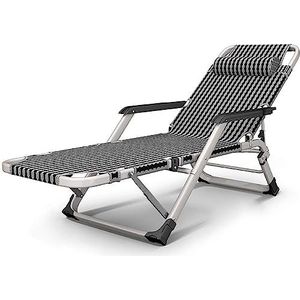 GEIRONV Draagbare ligstoel for buiten, strandtuin met kussen, verstelbare ligstoel, relaxfauteuil zonder zwaartekracht Fauteuils (Color : No cushion, Size : 178x25x52cm)