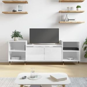 AJJHUUKI Entertainment Centra & TV Stands TV-meubel Hoogglans Wit 160x35x55 cm Engineered Houten Meubels