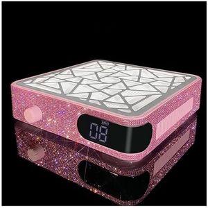 Hoge kracht 48w roze nagelstofzuiger manicure pedicure desktop nagelreiniger stofzuigmachine met strass steentjes(Pink)
