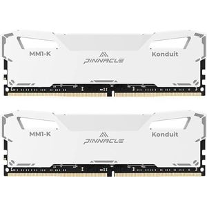 Timetec Pinnacle Konduit DDR4 3200MHz PC4-25600 CL16-18-18-38 XMP2.0 Overklokken 1.35V Compatibel voor AMD en Intel Desktop Gaming PC Memory Module RAM - Wit (16GB Kit(2x8GB) 3200MHz)