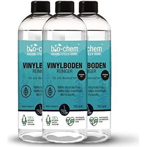 Bio-chem vinyl-, PVC- en PU-vloerreiniger - geconcentreerd reinigingsmiddel voor materiaalvriendelijke reiniging van PVC-designbekleding, vinyl-, linoleum- en laminaatvloeren van alle soorten - voordeelverpakking 3 x 1000 ml