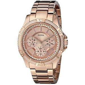 GUESS Dames U0235L3 Dynamisch Vrouwelijk Rose Goud-Tone Roestvrij Staal Horloge, Goud, Armband
