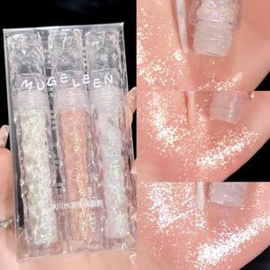 Pakivs 3 stuks glitter oogschaduw, eyeliner, bling onder oog schaduw, glanzende oogmake-up, Valentijnsdag, cadeauset, duurzame vloeibare oogschaduw, waterdichte Koreaanse oogmake-up (set A)