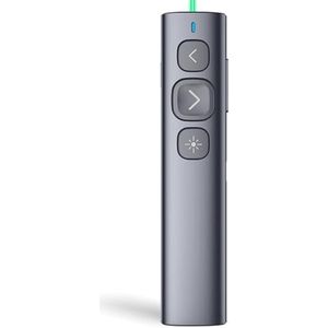 Norwii N95 Presentatieklikker met USB-A ontvanger, PowerPoint-klikker voor presentatieafstandsbediening, oplaadbare draadloze presentatoraanwijzer, dia-klikker voor pc/laptop/e-Book (Groen, BLE&USB-A)