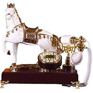 Telefoon Retro Heim-Festnetz Kabelgebundenes Telefon Massivholz Wei&szl Pferd Villa Hotel Buro