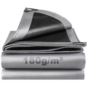 WOLTU Afdekzeil Zeildoek 280g/m² in PE, Dekzeilen 4x6m waterdichte en UV- bestendig,Grijs
