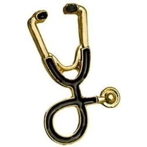 Pinnen 2PCS Arts Verpleegkundige Stethoscoop Broche Medische Emaille Pin Denim Jassen Vrouw Kraag Badge Pins Broches Button-Rose, een (Color : Gold_A)