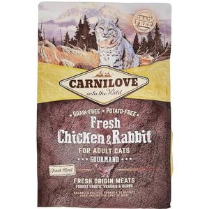 Carnilove Carnilove Fre Chicken & Rabbit Gourmand Gedehydrateerd Kattenvoer 2 kg - Pak van 20 x 100 g - Totaal 2000 g