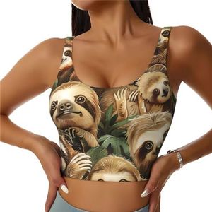 Leuke Luiaard Print Comfortabele Vrouwen Sport Vest Yoga Workout Vest Voor Vrouwen Lichtgewicht Zomer, Zwart, S