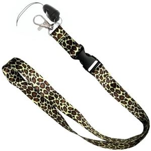 Fako Bijoux® - Keycord Print - Lanyard - Sleutelkoord - Badgehouder - 51cm - 20mm - Luipaard Geel