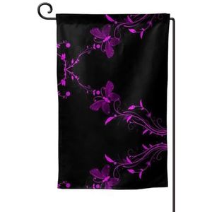 Paarse en zwarte vlinder tuin vlag dubbelzijdige boerderij tuin vlag lente zomer buiten decoratie 30x45 cm