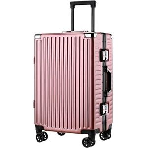 Koffer Kofferbak geschikt for MAN-tas, kan in de cabinekoffer zitten, vrouwelijke handbagage, instapwachtwoord, trolleykoffer (Color : Rose gold, Size : 26inch)